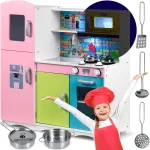 Kuchnia drewniana dla dzieci w pastlowych kolorach JS-7834