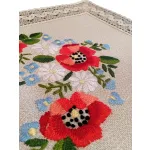 Nakładka retro kwadratowa w haftowane kwiaty OHJ21-3