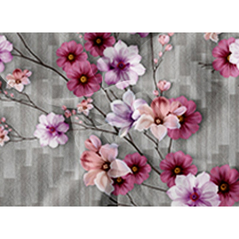Pościel z bawełny syntetycznej w różowe kwiaty PEB-830