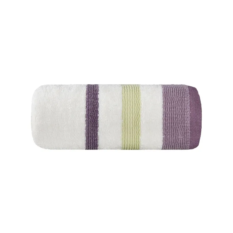 Ręcznik bawełniany kremowo-fioletowy R-11-15-30x50