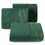 Ręcznik bawełniany z żakardową bordiurą zielony R162-06