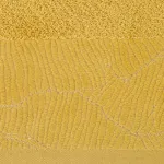 Recznik bawełniany z żakardową bordiurą musztardowy R162-08