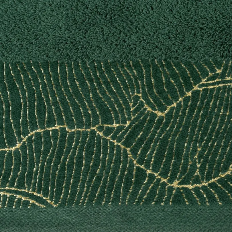 Recznik bawełniany z żakardową bordiurą zielony R162-06