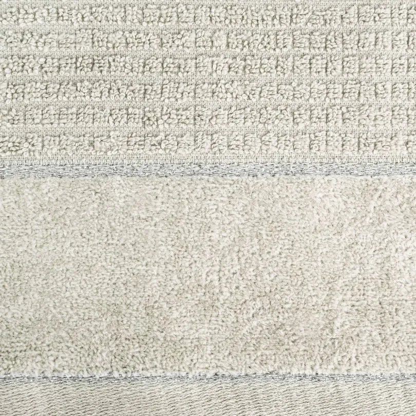 Ręcznik bawełniany z welurową bordiurą beżowy R166-02