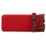 Ręcznik świąteczny bawełniany z falbaną w kratę R167-01