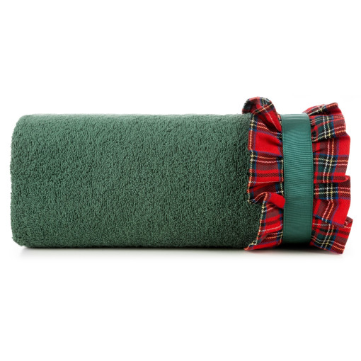 Ręcznik świąteczny bawełniany z falbaną w kratę R167-02