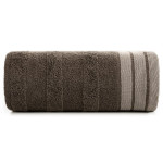 Ręcznik bawełniany z żakardową bordiurą brązowy R170-06