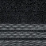 Ręcznik bawełniany z żakardową bordiurą czarny R170-08
