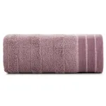Ręcznik bawełniany z żakardową bordiurą ciemna lilia R170-10