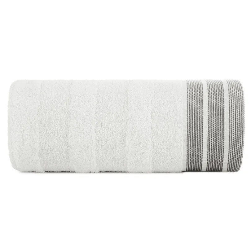Ręcznik bawełniany z żakardową bordiurą biały R170-01