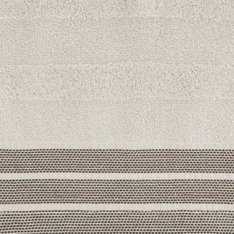 Ręcznik bawełniany z żakardową bordiurą beżowy R170-03