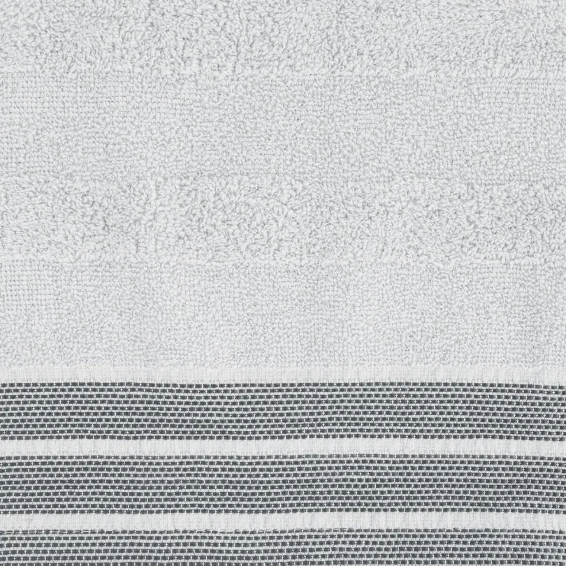 Ręcznik bawełniany z żakardową bordiurą srebrny R170-04