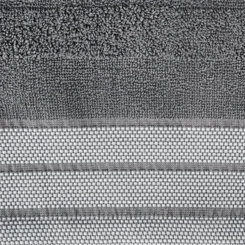 Ręcznik bawełniany z żakardową bordiurą stalowy R170-05