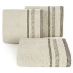 Ręcznik bawełniany z żakardową bordiurą beżowy R171-02
