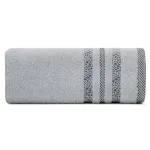 Ręcznik bawełniany z żakardową bordiurą srebrny R171-03