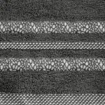 Ręcznik bawełniany z żakardową bordiurą stalowy R171-05