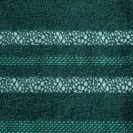 Ręcznik bawełniany z żakardową bordiurą ciemnozielony R171-06