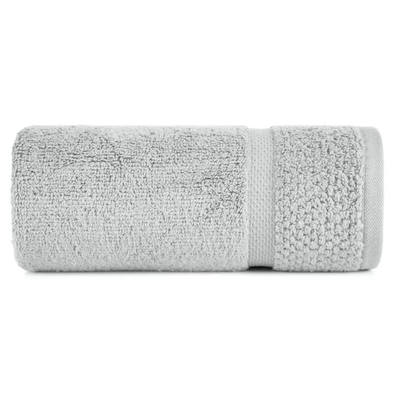 Ręcznik bawełniany z ryżową bordiurą srebrny R172-02