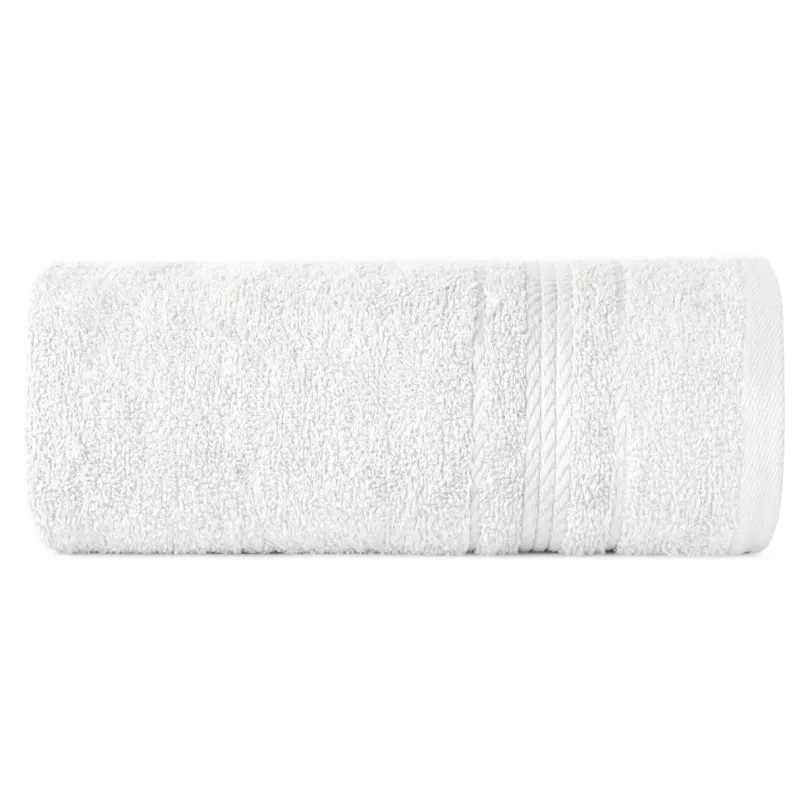 Ręcznik bawełniany biały z ozdobną bordiurą R174-01