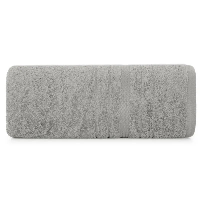 Ręcznik bawełniany srebrny z ozdobną bordiurą R174-04