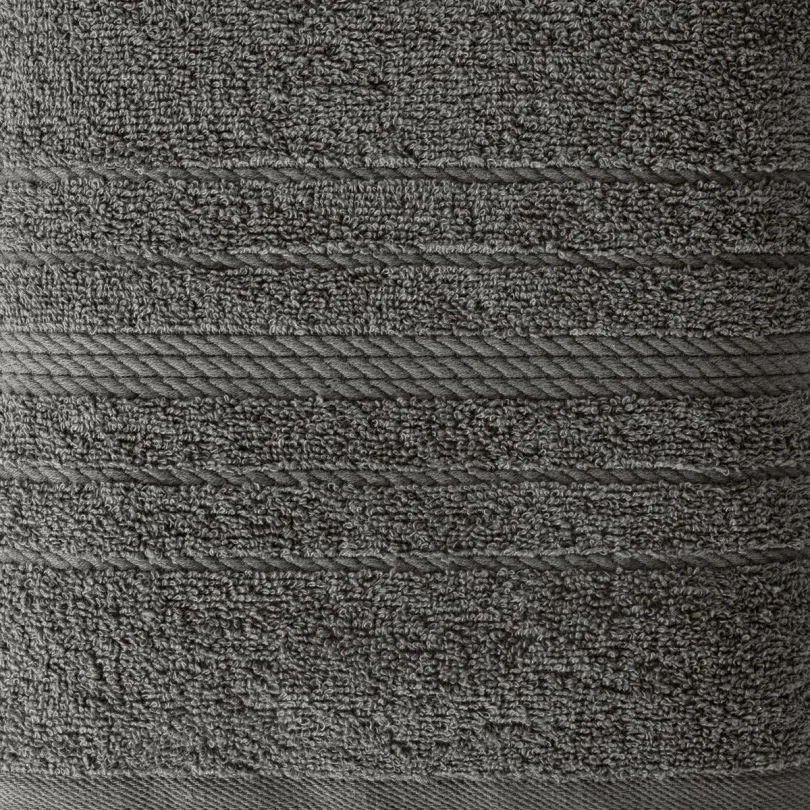 Ręcznik bawełniany stalowy z ozdobną bordiurą R174-05