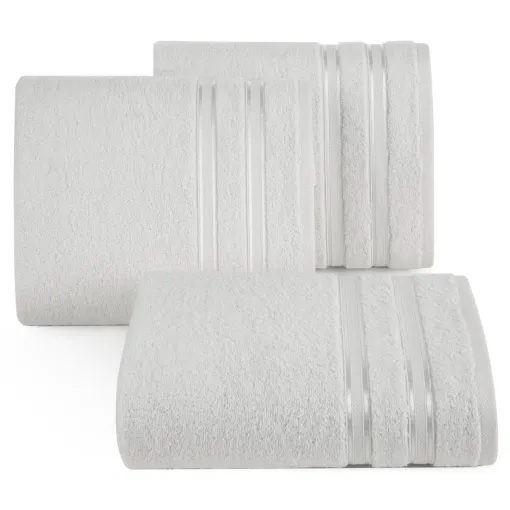 Ręcznik bawełniany biały z ozdobną bordiurą R175-01