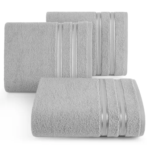 Ręcznik bawełniany srebrny z ozdobną bordiurą R175-05