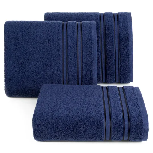 Ręcznik bawełniany niebieski z ozdobną bordiurą R175-08