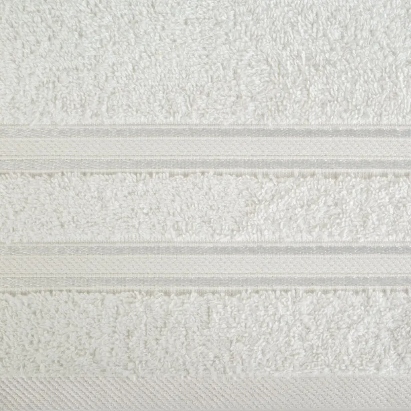 Ręcznik bawełniany biały z ozdobną bordiurą R175-01