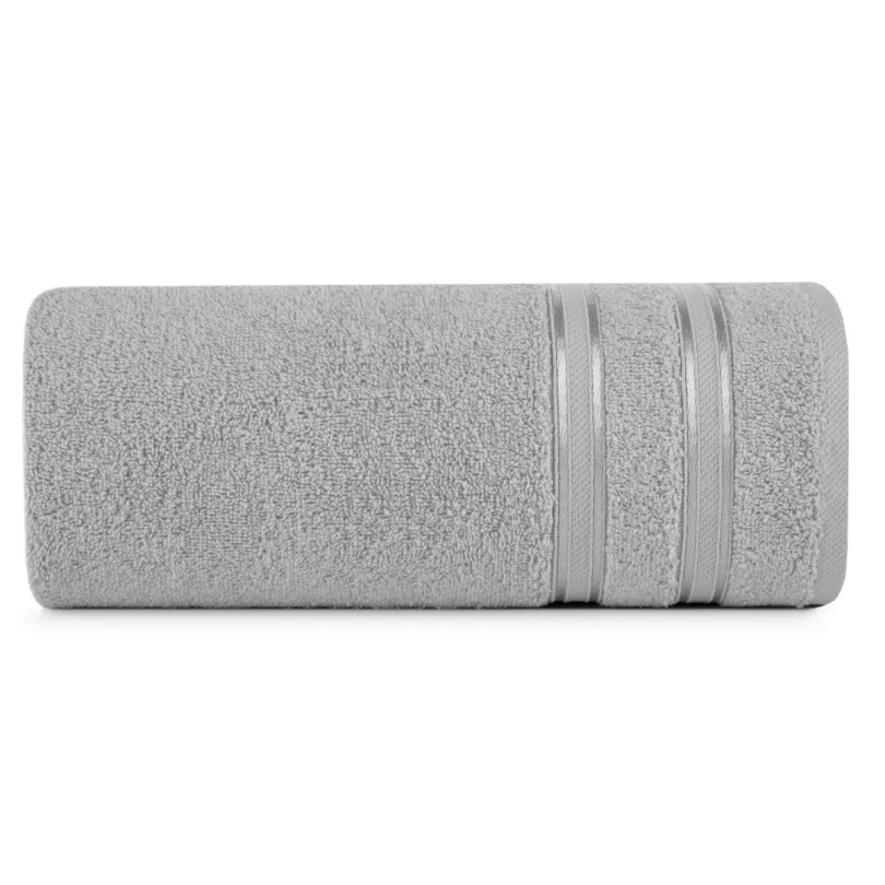 Ręcznik bawełniany srebrny z ozdobną bordiurą R175-05