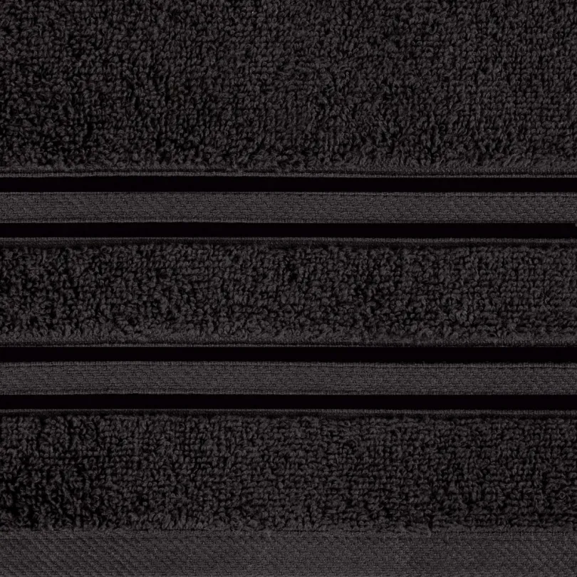 Ręcznik bawełniany czarny z ozdobną bordiurą R175-06