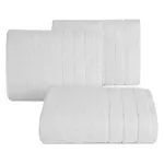 Ręcznik bawełniany biały z ozdobną bordiurą R176-01