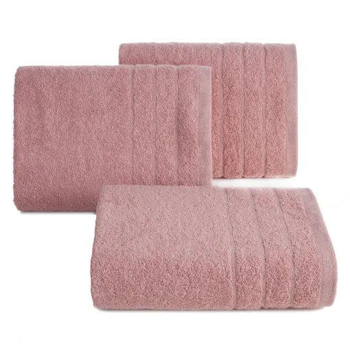 Ręcznik bawełniany pudrowy z ozdobną bordiurą R176-06