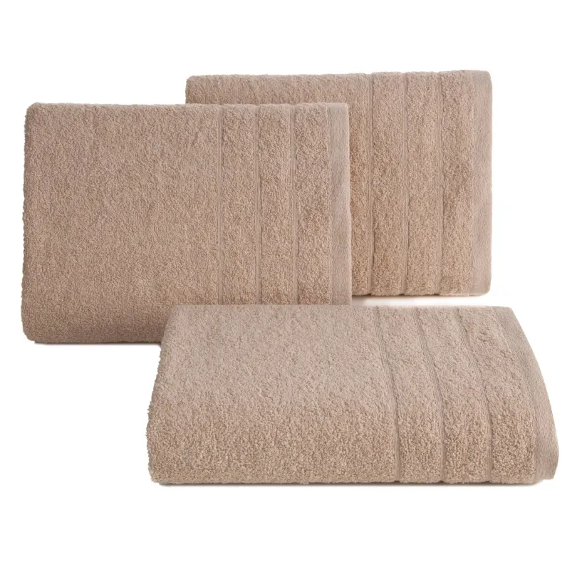 Ręcznik bawełniany beżowy z ozdobną bordiurą R176-03