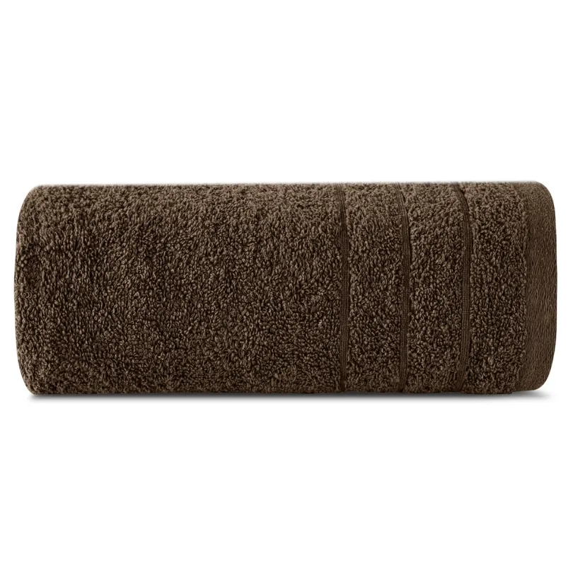 Ręcznik bawełniany brązowy z ozdobną bordiurą R176-09