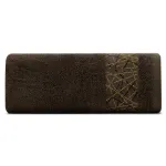 Ręcznik bawełniany z ozdobną bordiurą brązowy R177-04