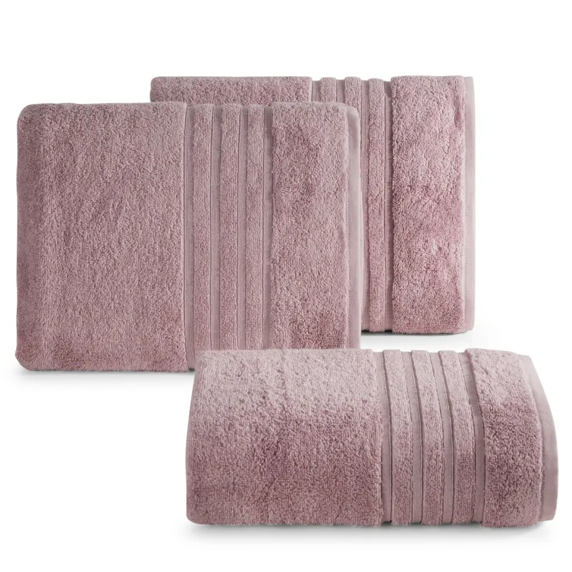 Ręcznik bawełniany z bordiurą różowy R179-07