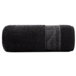 Ręcznik bawełniany z ozdobną bordiurą czarny R180-05