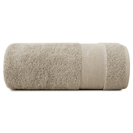 Ręcznik bawełniany z ozdobną bordiurą beżowy R180-02