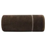 Ręcznik o ryżowej strukturze ze stebnowaniem i welwetową bordiurą brązowy R181-09