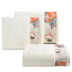 Ręcznik bawełniany kremowy zdobiony kolorowymi kwiatami R182-01