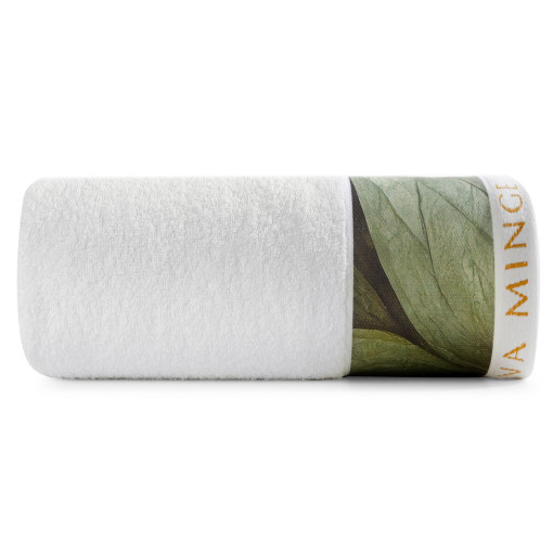 Ręcznik bawełniany biały z ozdobną bordiurą R183-01