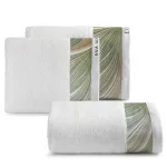 Ręcznik bawełniany biały z ozdobną bordiurą R184-01