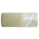 Ręcznik bawełniany oliwkowy z ozdobną bordiurą R184-02