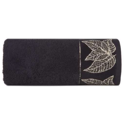 Ręcznik bawełniany z żakardową bordiurą w liście R192-01