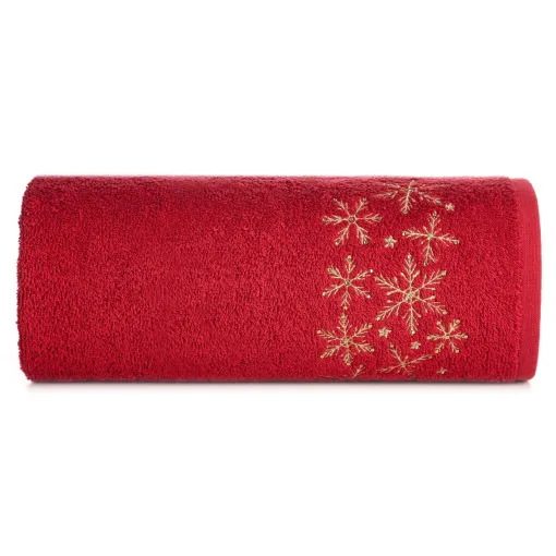 Ręcznik świąteczny z wyhaftowaną śnieżynką i dżetami R203-08
