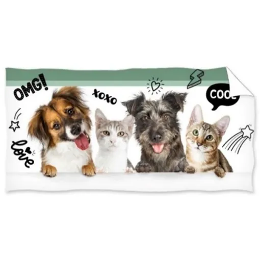 Ręcznik bawełniany z nadrukiem psów i kotów RDS-42