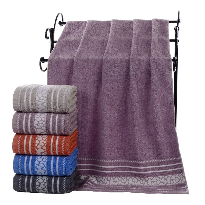 Ręcznik bawełniany wrzosowy z ozdobną bordiurą RGI-05