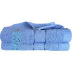 Ręcznik bawełniany niebieski z ozdobną bordiurą RGJ-01