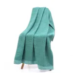 Ręcznik bawełniany turkusowy z ozdobną bordiurą RGK-02